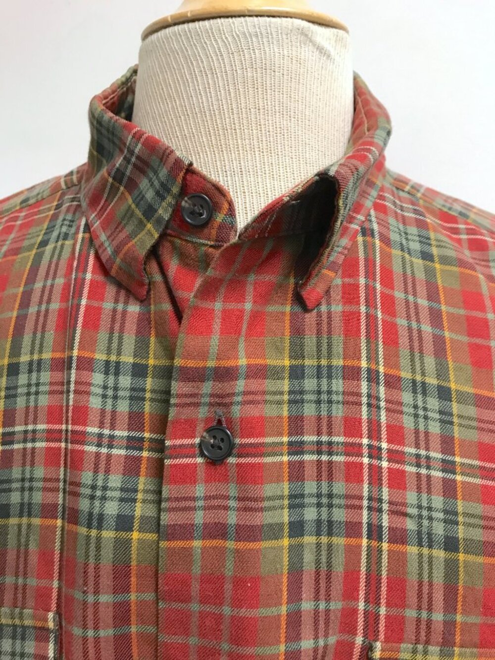 POLO RALPH LAUREN Benford red plaid tartan cotton wool work shirt L shacket
